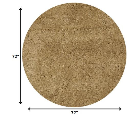 6' Gold Hand Woven Round Rug