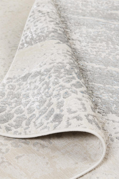 12' X 15' Ivory Gray And Blue Abstract Area Rug