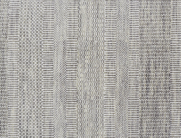 9' X 12' Blue And Silver Wool Striped Shag Hand Knotted Area Rug
