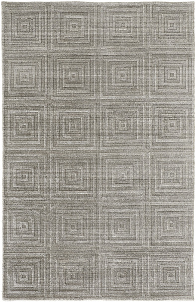 5' X 8' Gray And Silver Striped Hand Woven Area Rug