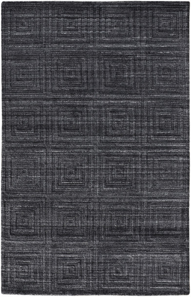 8' X 10' Gray And Black Geometric Hand Woven Area Rug
