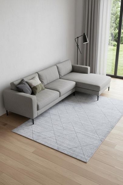 12' X 15' Gray And Silver Striped Hand Woven Area Rug