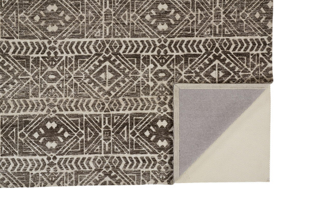 8' X 10' Gray and Ivory Striped Non Skid Area Rug