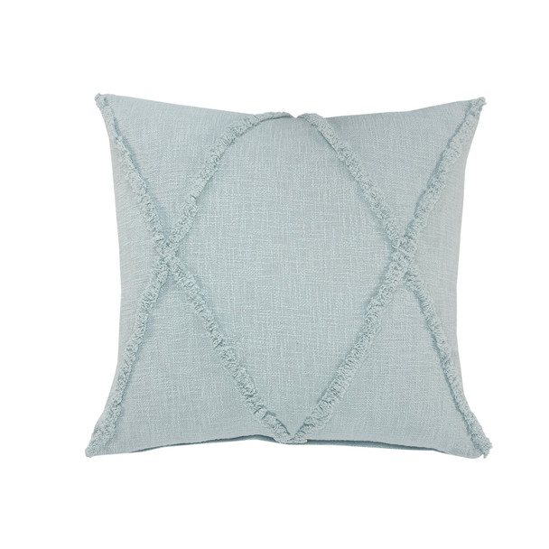 18" Blue Cotton Throw Pillow