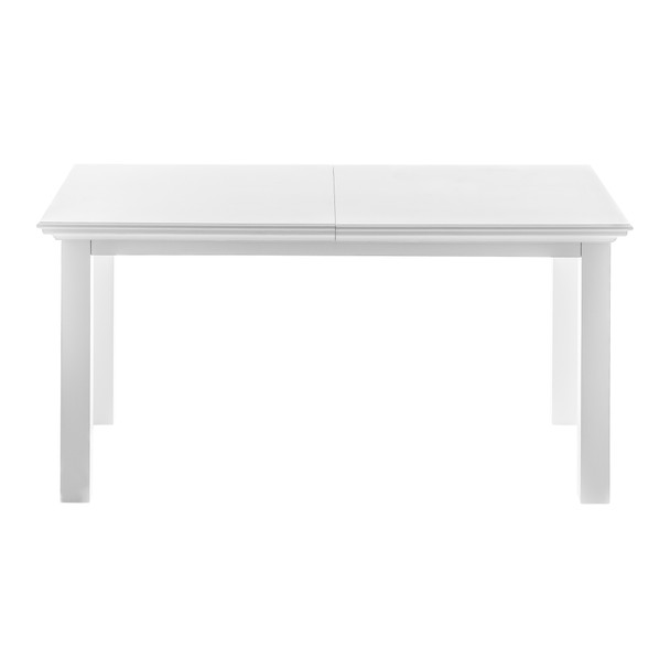 79" White Solid Wood Butterfly Leaf Extending Dining Table