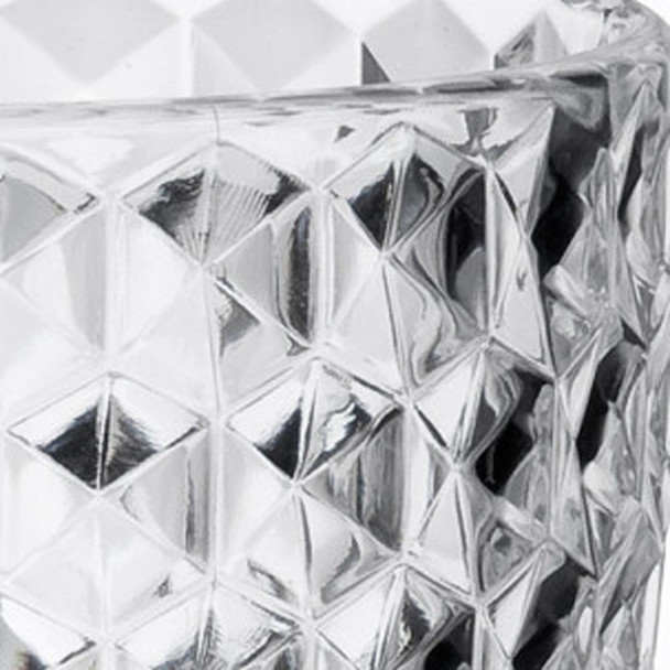 Set of Four Clear Diamond Acrylic Stemmed All Purpose Wine Glass