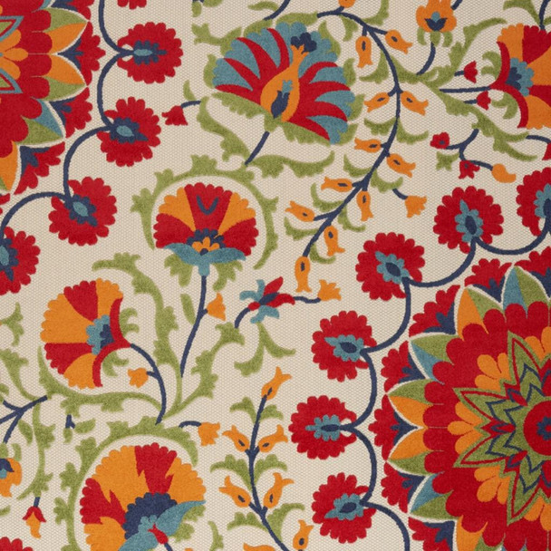10' X 14' Red And Ivory Indoor Outdoor Area Rug