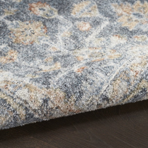 3' X 5' Gray Oriental Power Loom Distressed Washable Area Rug