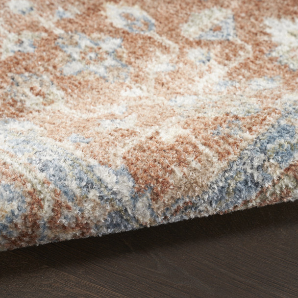3' X 5' Denim Blue Oriental Power Loom Distressed Washable Area Rug