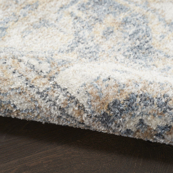 7' X 9' Gray Oriental Power Loom Washable Area Rug