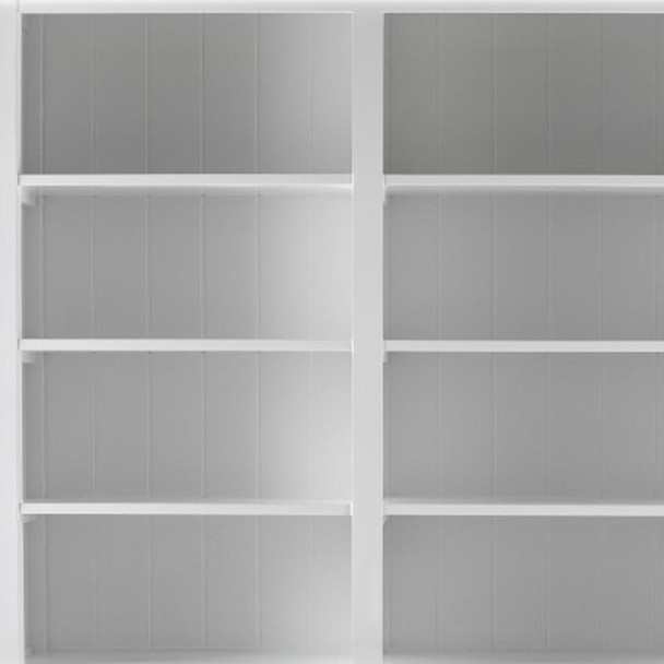 87" Antiqued White Solid Wood Pantry Or Storage Closet