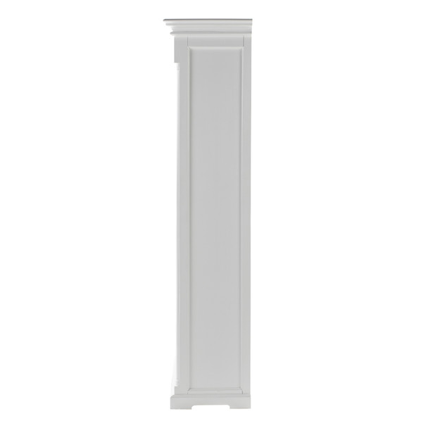 39" Off White Solid Wood Frame Curio Cabinet With Glass Doors