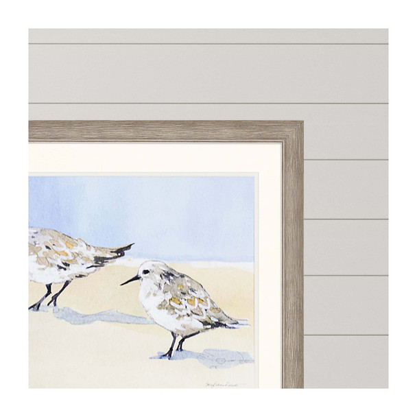 Sandpipers I Silver Framed Print Wall Art