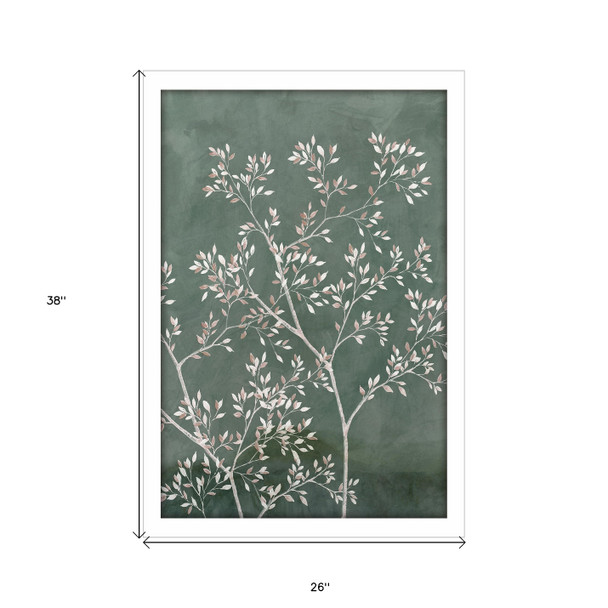 Delicate Tree II White Framed Print Wall Art