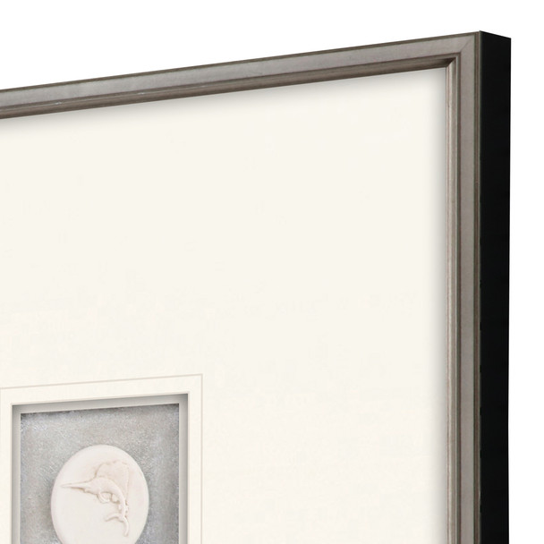Set Of Two Coastal Intaglio I Silver Framed Print Wall Art