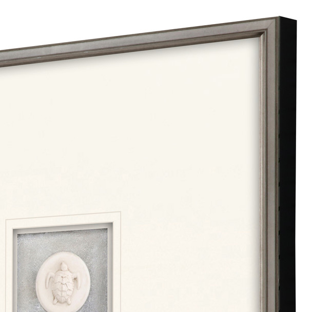 Set Of Two Coastal Intaglio II Silver Framed Print Wall Art