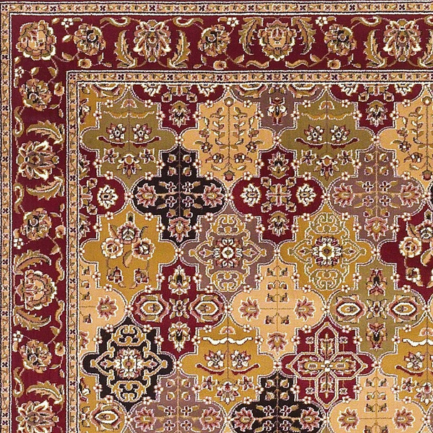 3' X 5' Red Orange And Black Quatrefoil Area Rug