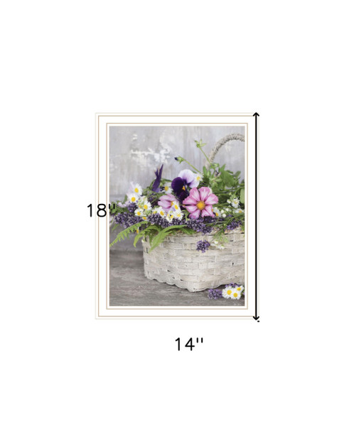 Fresh Garden Basket White Framed Print Wall Art