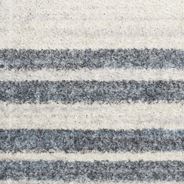 8' X 10' Blue And Ivory Geometric Washable Area Rug
