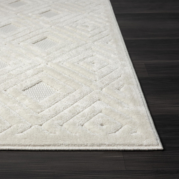 8' X 10' Ivory Geometric Area Rug