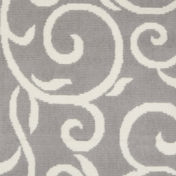 6' X 9' Gray Floral Power Loom Area Rug