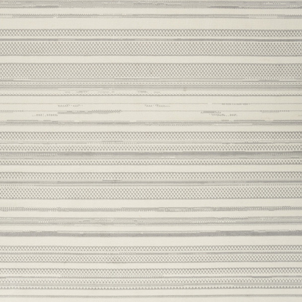 5' X 7' Gray and Ivory Striped Power Loom Distressed Area Rug
