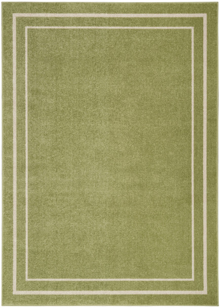 6' X 9' Green And Ivory Indoor Outdoor Area Rug