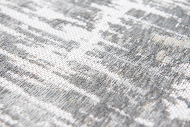 10' Gray And White Abstract Runner Rug