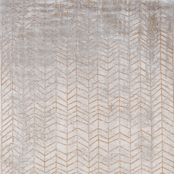 10' Gray And Yellow Chevron Runner Rug