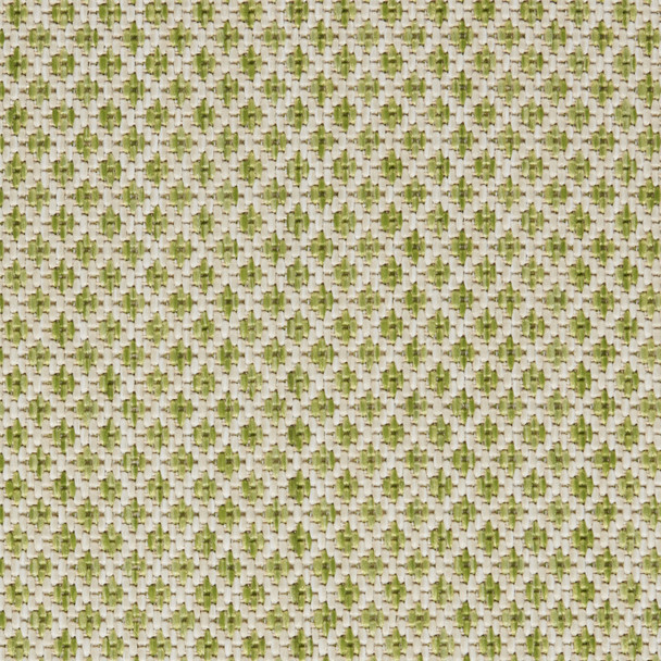 5' Ivory And Green Square Geometric Indoor Outdoor Area Rug