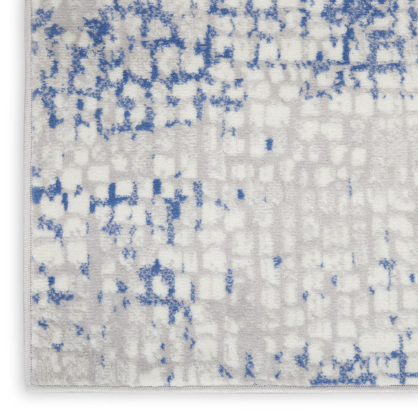 3' X 5' Ivory Blue and Gray Abstract Area Rug