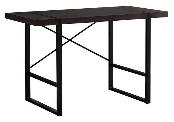49" Dark Brown and Black Computer Desk