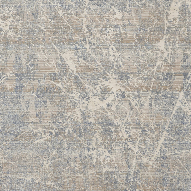 8' X 10' Beige Blue And Brown Abstract Area Rug