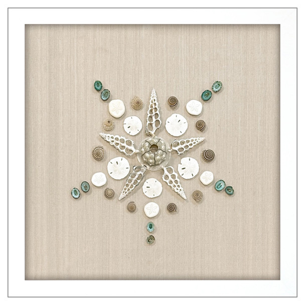 Caparazon Seashells and Coastal Icons White Framed Wall Art