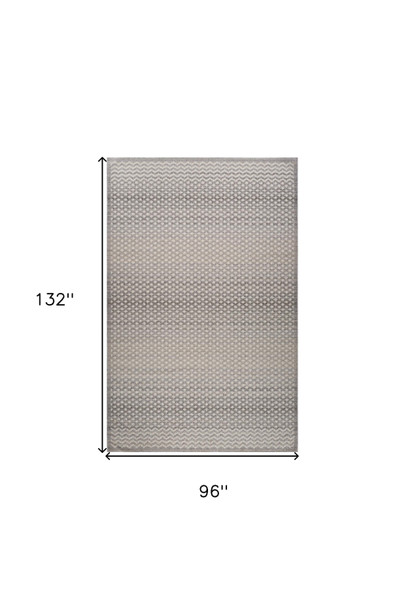 8' X 11' Gray and Beige Moroccan Distressed Area Rug