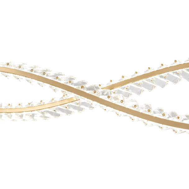 Gold And Clear Two Light Crystal LED Chandelier
