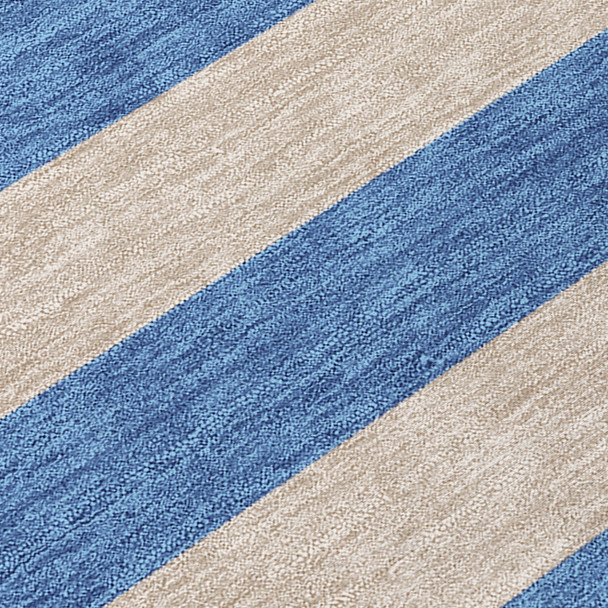 8' Runner Tan Striped Washable Non Skid Indoor Outdoor Runner Rug