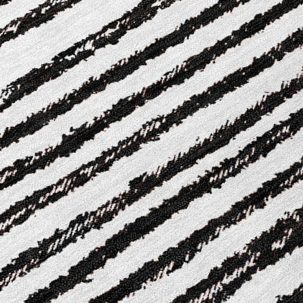 2' X 3' Black and White Abstract Washable Non Skid Indoor Outdoor Area Rug
