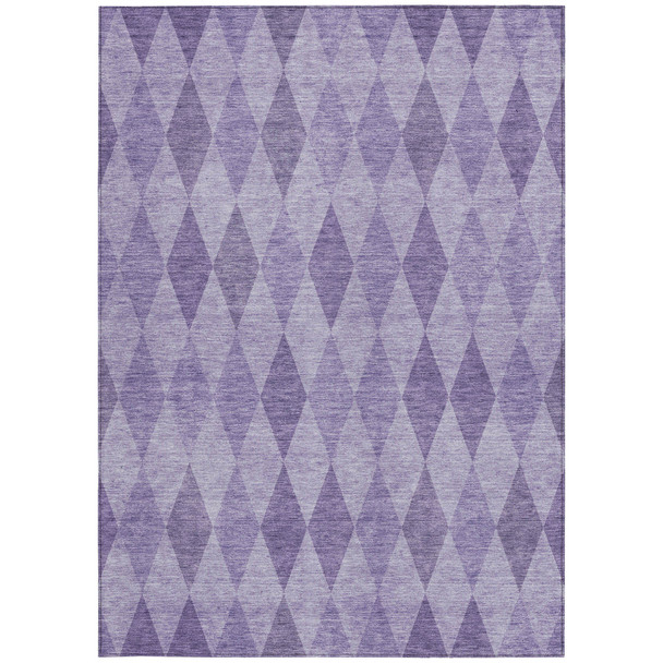 10' X 14' Purple Geometric Washable Non Skid Indoor Outdoor Area Rug
