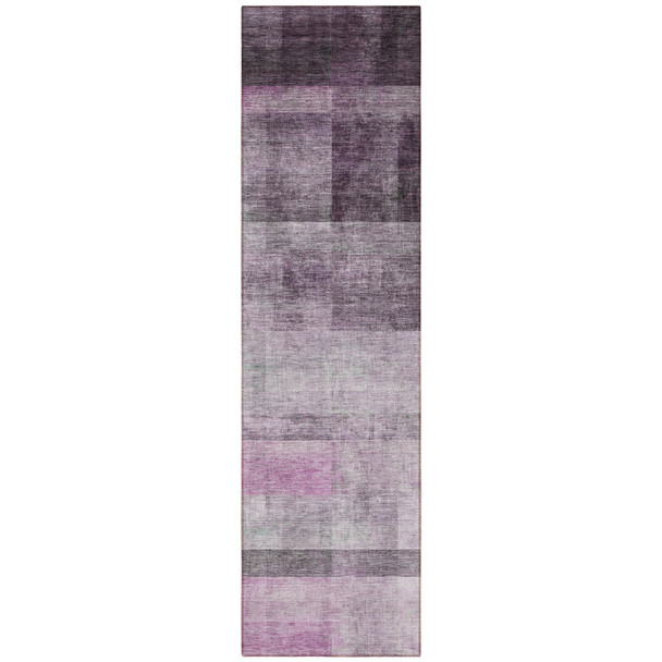 8' Purple Ombre Washable Indoor Outdoor Runner Rug