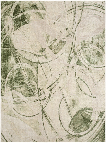 4' X 6' Green Abstract Area Rug
