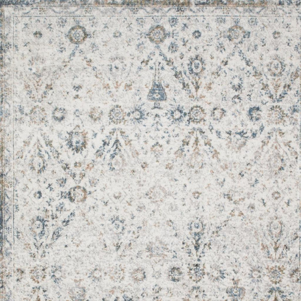 4' X 6' Cream Floral Distressed Area Rug
