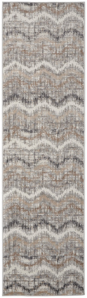 8' Gray Chevron Runner Rug