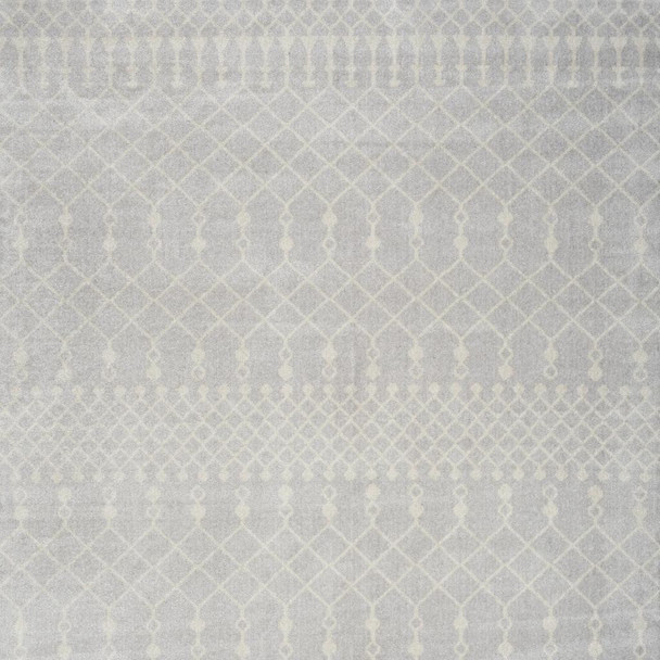 6' X 9' Gray And Ivory Geometric Area Rug