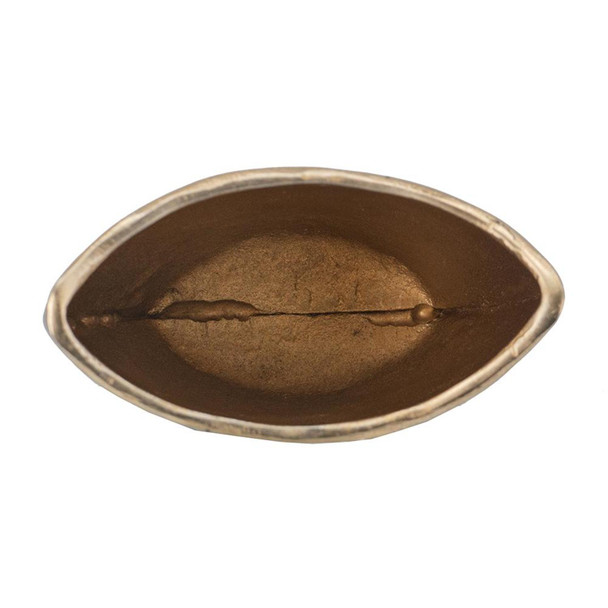 10" Black And Gold Cast Aluminum Oval Table Vase