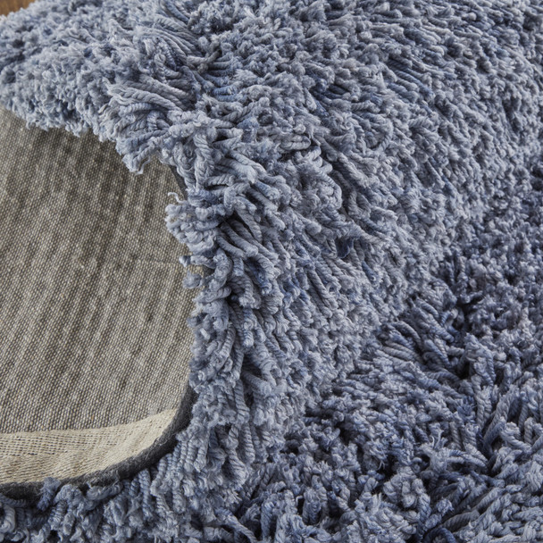 10' X 14' Blue Shag Hand Tufted Area Rug