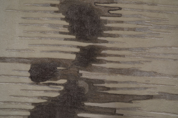 2' X 3' Ivory Taupe and Brown Abstract Hand Tufted Area Rug