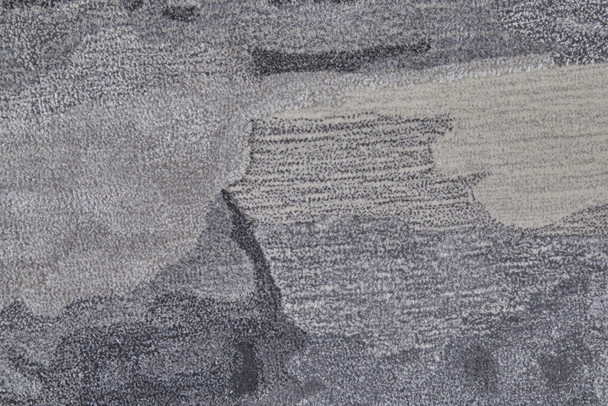 2' X 3' Dark Gray and Ivory Abstract Hand Tufted Area Rug