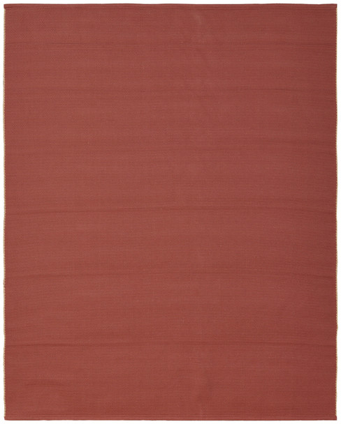 9' X 12' Red and Tan Hand Woven Area Rug