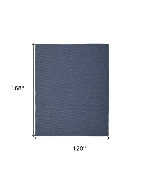 10' X 14' Blue Hand Woven Area Rug
